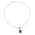 Amethyst pendant necklace, 'Lilac Queen' - Amethyst Pendant Rhodium Plated Sterling Silver Necklace thumbail