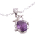 Amethyst pendant necklace, 'Lilac Queen' - Amethyst Pendant Rhodium Plated Sterling Silver Necklace (image 2c) thumbail