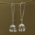 Cultured pearl dangle earrings, 'Beauty in Tradition' - Cultured Pearl and Sterling Silver Jhumki Dangle Earrings (image 2) thumbail