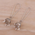 Cultured pearl dangle earrings, 'Beauty in Tradition' - Cultured Pearl and Sterling Silver Jhumki Dangle Earrings (image 2b) thumbail