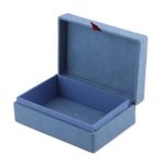 Embroidered jewelry box, 'Golden Floral Dance' - Floral Embroidered Jewelry Box in Sky Blue from India