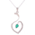 Rhodium plated onyx pendant necklace, 'Heart Curves' - Rhodium Plated Onyx Heart Pendant Necklace from India