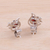 Rhodium plated garnet button earrings, 'Classic Paisley' - Rhodium Plated Garnet Paisley-Shaped Earrings from India (image 2c) thumbail