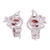Rhodium plated garnet button earrings, 'Classic Paisley' - Rhodium Plated Garnet Paisley-Shaped Earrings from India (image 2e) thumbail