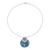 Blue topaz pendant necklace, 'Ocean's Glory' - Blue Topaz and Composite Turquoise Sterling Silver Necklace