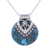 Blautopas-Anhänger-Halskette - Halskette aus Sterlingsilber mit blauem Topas und zusammengesetztem Türkis