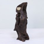 Wood sculpture, 'Tree House' - Unique Hand-Carved Wood Sculpture from India