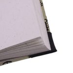 Leather accent cotton journal, 'Leaves of Delhi' - Handcrafted Tree Motif Leather Journal from India