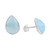 Chalcedony button earrings, 'Raindrop Prisms' - Aqua Chalcedony Sterling Silver Button Earrings from India