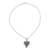 Amethyst pendant necklace, 'Royal Heart' - Amethyst and Composite Turquoise Pendant Necklace