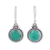 Onyx dangle earrings, 'Green Passion' - Green Onyx and Sterling Silver Dangle Earrings from India (image 2a) thumbail