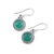 Onyx dangle earrings, 'Green Passion' - Green Onyx and Sterling Silver Dangle Earrings from India
