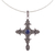 Halskette mit Lapislazuli-Anhänger - Halskette mit Kreuzanhänger aus Lapislazuli und Sterlingsilber