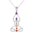 Multi-gemstone pendant necklace, 'Harmonious Mind' - Multi-Gemstone Chakra Meditation Pendant Necklace from India