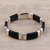 Onyx link bracelet, 'Artistic Vibe' - Onyx and Sterling Silver Link Bracelet from India (image 2) thumbail