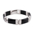 Onyx link bracelet, 'Artistic Vibe' - Onyx and Sterling Silver Link Bracelet from India thumbail