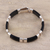 Onyx link bracelet, 'Artistic Vibe' - Onyx and Sterling Silver Link Bracelet from India (image 2b) thumbail