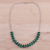 Halskette mit rhodiniertem Onyx-Anhänger - Rhodinierte grüne Onyx-Anhänger-Halskette aus Indien