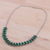 Rhodium plated onyx pendant necklace, 'Nature's Sparkle' - Rhodium Plated Green Onyx Pendant Necklace from India (image 2b) thumbail