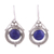 Lapis lazuli dangle earrings, 'Elegant Globes' - Lapis Lazuli and Sterling Silver Dangle Earrings from India thumbail