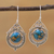 Sterling silver dangle earrings, 'Elegant Globes' - Sterling Silver and Composite Turquoise Earrings from India (image 2) thumbail
