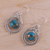 Sterling silver dangle earrings, 'Elegant Globes' - Sterling Silver and Composite Turquoise Earrings from India (image 2c) thumbail