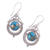Sterling silver dangle earrings, 'Elegant Globes' - Sterling Silver and Composite Turquoise Earrings from India (image 2d) thumbail