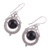 Onyx dangle earrings, 'Elegant Globes' - Onyx and Sterling Silver Dangle Earrings from India