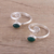 Onyx toe rings, 'Green Curl' (pair) - Two Green Onyx and Sterling Silver Toe Rings from India (image 2) thumbail
