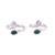 Onyx toe rings, 'Green Curl' (pair) - Two Green Onyx and Sterling Silver Toe Rings from India thumbail