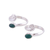 Onyx toe rings, 'Green Curl' (pair) - Two Green Onyx and Sterling Silver Toe Rings from India (image 2c) thumbail