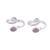 Rose quartz toe rings, 'Pink Curl' (pair) - Two Rose Quartz and Sterling Silver Toe Rings from India thumbail