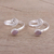Rose quartz toe rings, 'Pink Curl' (pair) - Two Rose Quartz and Sterling Silver Toe Rings from India (image 2b) thumbail