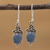 Chalcedony dangle earrings, 'Elegant Gloss in Blue' - Blue Chalcedony and 925 Silver Dangle Earrings from India thumbail