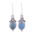 Chalcedony dangle earrings, 'Elegant Gloss in Blue' - Blue Chalcedony and 925 Silver Dangle Earrings from India thumbail