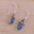 Chalcedony dangle earrings, 'Elegant Gloss in Blue' - Blue Chalcedony and 925 Silver Dangle Earrings from India (image 2b) thumbail