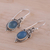 Chalcedony dangle earrings, 'Elegant Gloss in Blue' - Blue Chalcedony and 925 Silver Dangle Earrings from India (image 2c) thumbail
