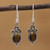 Tiger's eye dangle earrings, 'Sleek Charm' - Tiger's Eye and Sterling Silver Dangle Earrings from India (image 2) thumbail