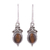 Tiger's eye dangle earrings, 'Sleek Charm' - Tiger's Eye and Sterling Silver Dangle Earrings from India (image 2a) thumbail