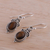 Tiger's eye dangle earrings, 'Sleek Charm' - Tiger's Eye and Sterling Silver Dangle Earrings from India (image 2b) thumbail