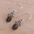 Tiger's eye dangle earrings, 'Sleek Charm' - Tiger's Eye and Sterling Silver Dangle Earrings from India (image 2c) thumbail