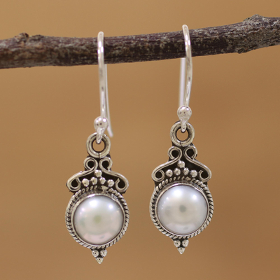Cultured pearl dangle earrings, Glossy Charm