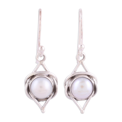 Indian Pearl Jewelry and Sterling Silver Dangle Earrings