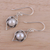 Cultured pearl dangle earrings, 'Intricate Twirl' - Indian Cultured Pearl and Sterling Silver Dangle Earrings (image 2b) thumbail