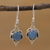 Chalcedony dangle earrings, 'Intricate Twirl in Blue' - Indian Blue Chalcedony and Sterling Silver Dangle Earrings (image 2) thumbail