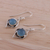 Chalcedony dangle earrings, 'Intricate Twirl in Blue' - Indian Blue Chalcedony and Sterling Silver Dangle Earrings (image 2b) thumbail