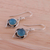 Chalcedony dangle earrings, 'Intricate Twirl in Blue' - Indian Blue Chalcedony and Sterling Silver Dangle Earrings (image 2c) thumbail
