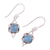Chalcedony dangle earrings, 'Intricate Twirl in Blue' - Indian Blue Chalcedony and Sterling Silver Dangle Earrings (image 2d) thumbail