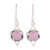 Chalcedony dangle earrings, 'Intricate Twirl in Pink' - Indian Pink Chalcedony and Sterling Silver Dangle Earrings thumbail