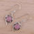 Chalcedony dangle earrings, 'Intricate Twirl in Pink' - Indian Pink Chalcedony and Sterling Silver Dangle Earrings (image 2b) thumbail